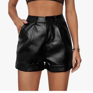 NWOT High Waisted Leather Shorts with Pockets